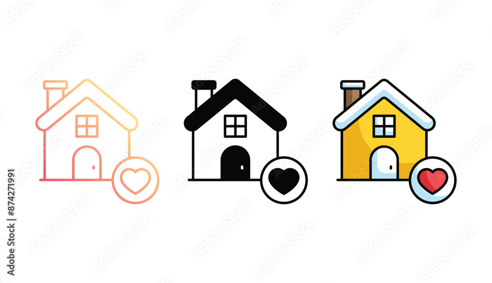 Favroite House icon design with white background stock illustration Favroite House icon design with white background stock illustration