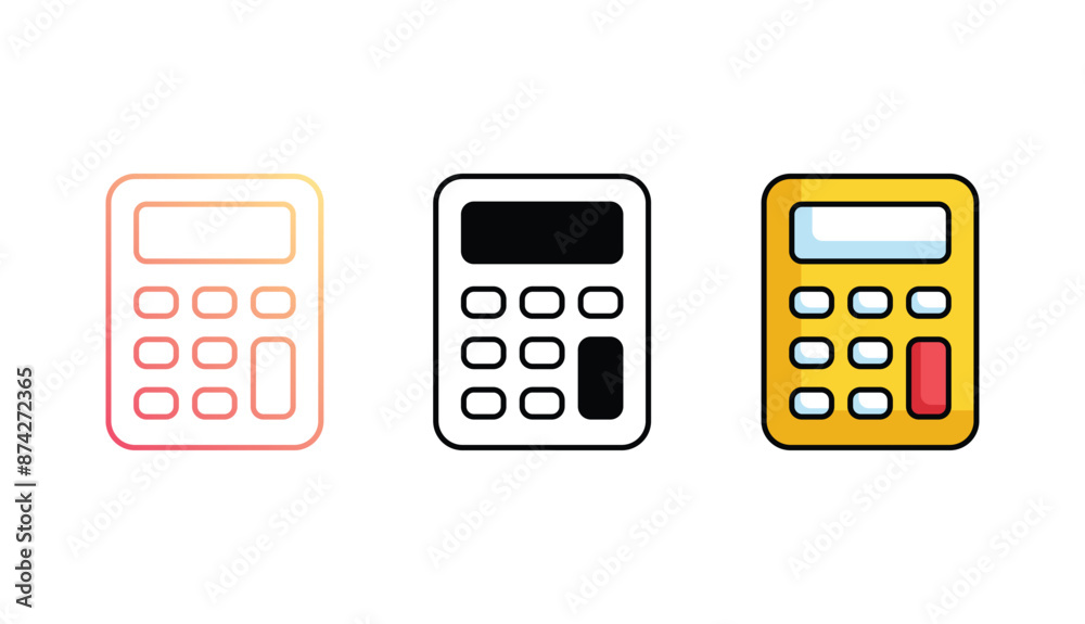 Calculater icon design with white background stock illustration