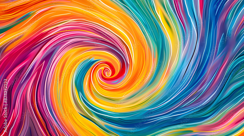 Bright colors swirl in intricate patterns, creating a mesmerizing vortex in this abstract image. Bright colors swirl in intricate patterns, creating a mesmerizing vortex in this abstract image.