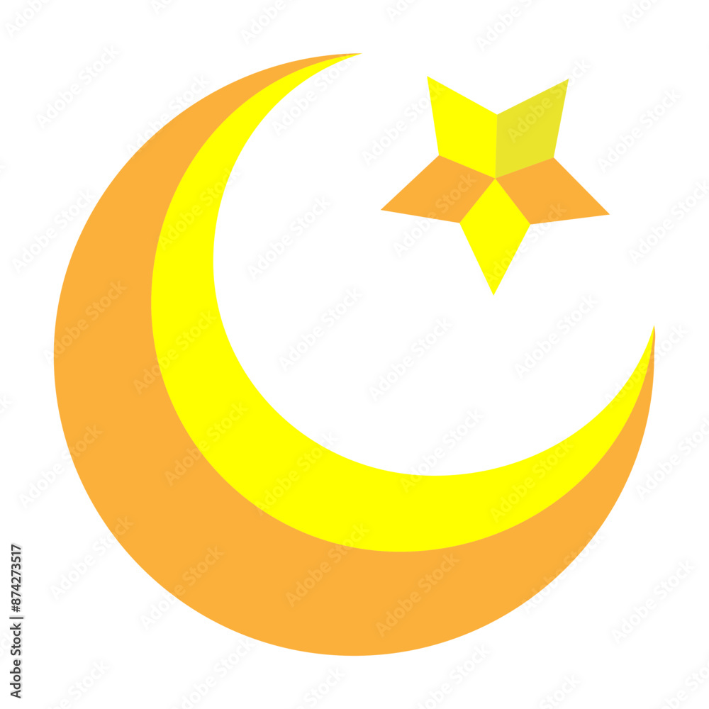moon and stars Vector Flat Icon Design moon and stars Vector Flat Icon Design