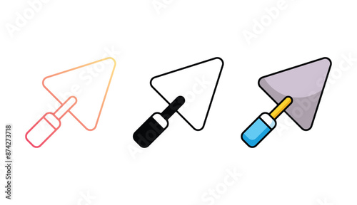 Trowel icon design with white background stock illustration