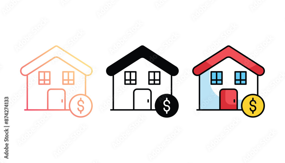 Home Budget icon design with white background stock illustration Home Budget icon design with white background stock illustration