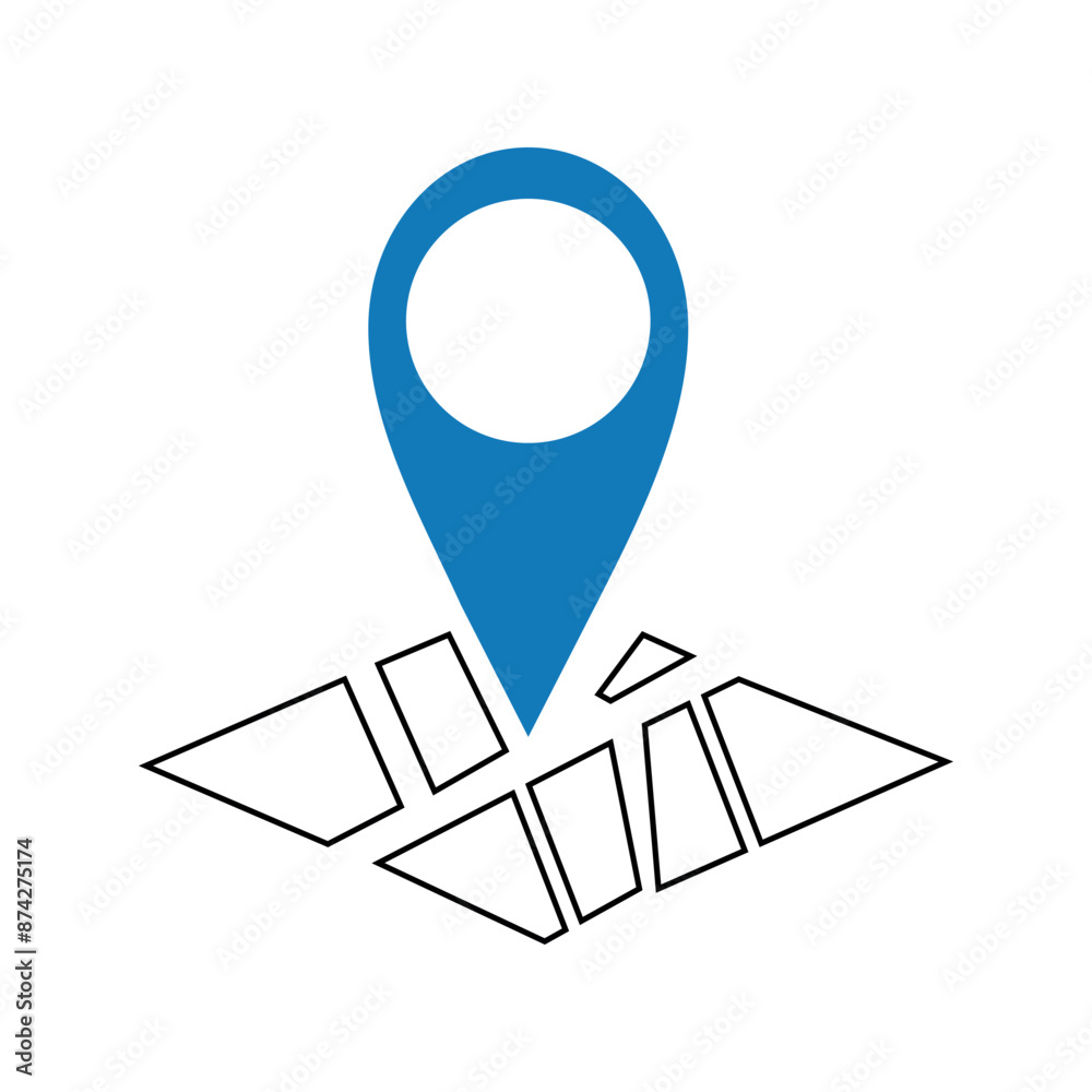 Map location flat vector icon