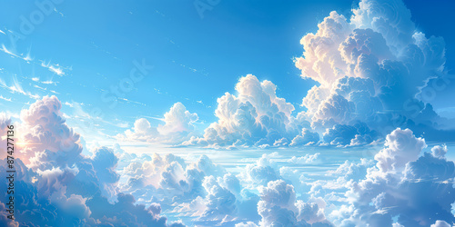 A painting of a sky filled with clouds