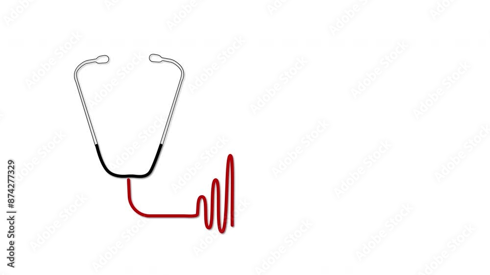 Stethoscope and heart pulse self drawing animation.
Stethoscope and heart pulse self drawing animation.