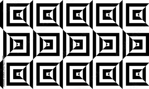 Op art seamless pattern vector design template with black white diagonal inclined lines. Stylish geometric print in y2k style, striped linear texture for textile, fabric, wrapping paper, wallpaper