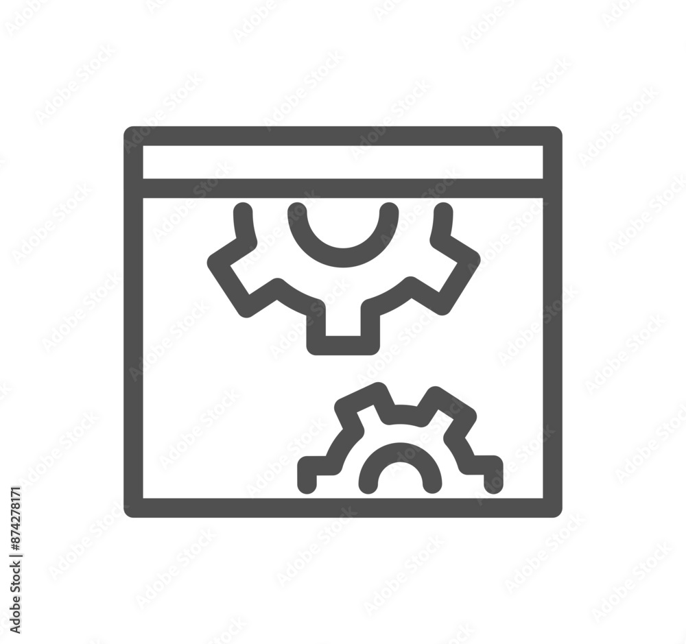 Engineering and gear icon outline and linear vector. Engineering and gear icon outline and linear vector.