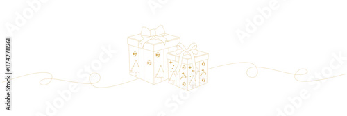line art gift box silhouette illustration  background bat for a christmas