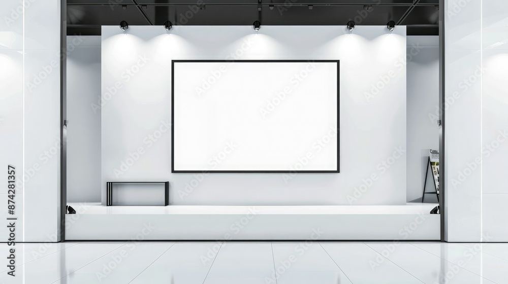 A blank booth system with a minimalist frame and a large backdrop for high-visibility graphic displays. A blank booth system with a minimalist frame and a large backdrop for high-visibility graphic displays.