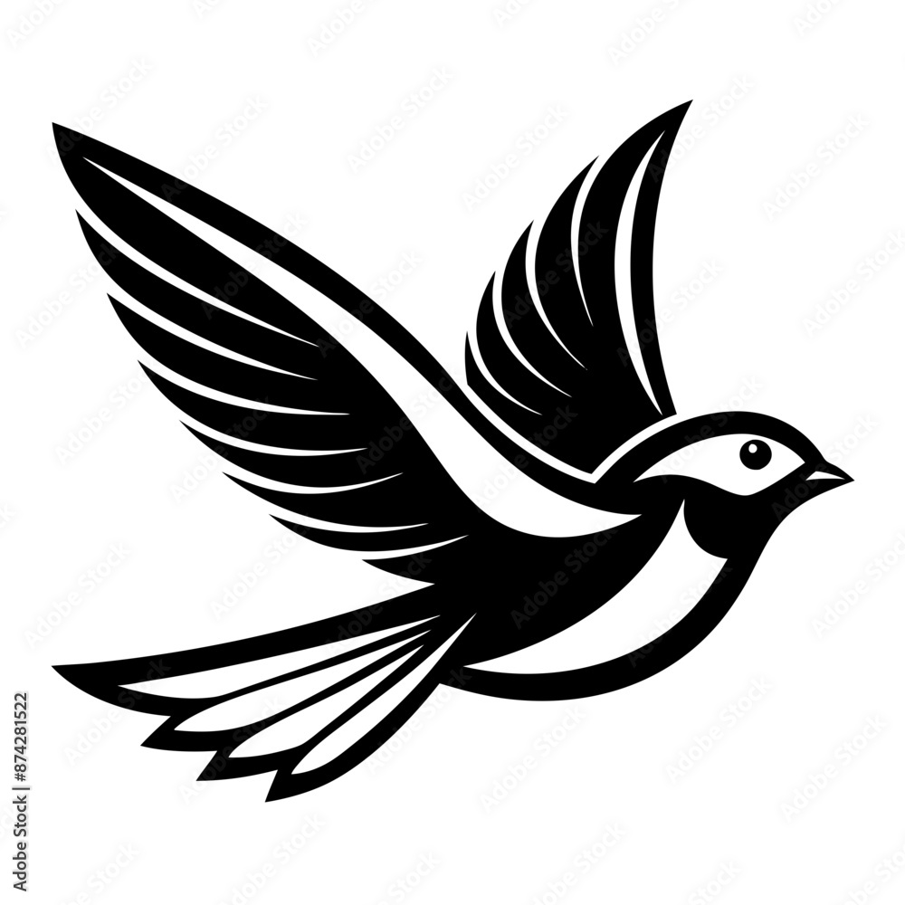 Fototapeta premium a flying bird logo icons minimal silhouette