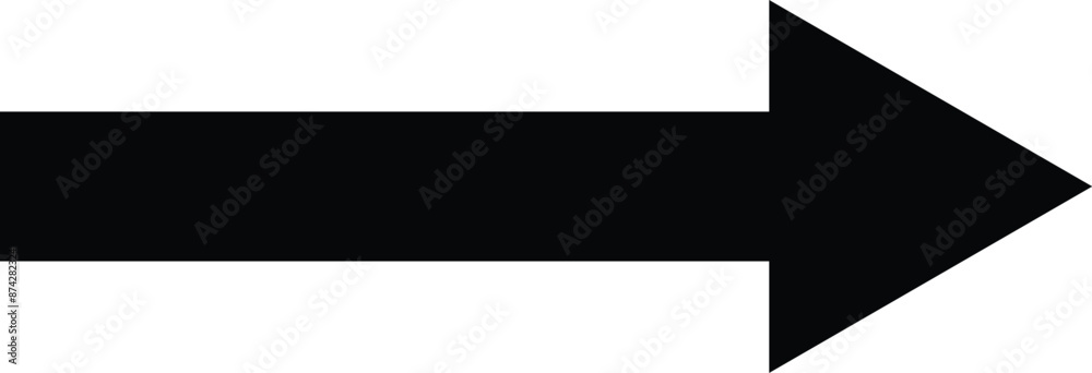 Straight long arrow vector sign. Long linear, black outline, pointing left and right vector symbol. Straight long arrow vector sign. Long linear, black outline, pointing left and right vector symbol.