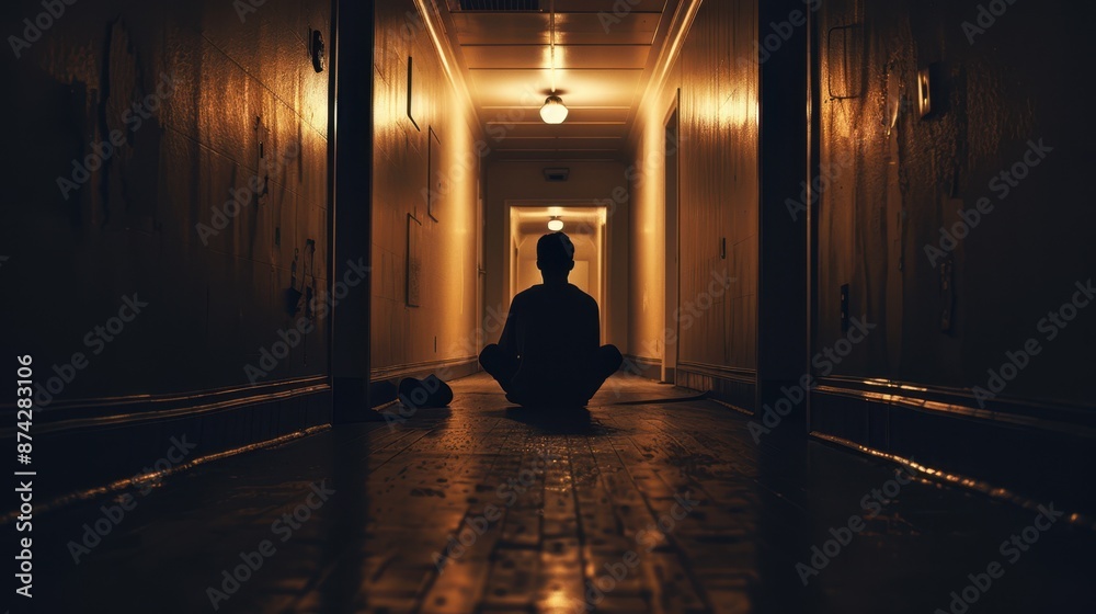 The Silhouette in Corridor