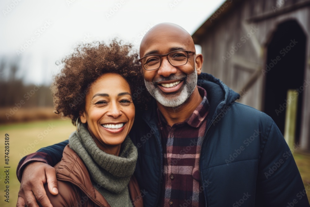 Portrait of a middle aged couple on farm Portrait of a middle aged couple on farm