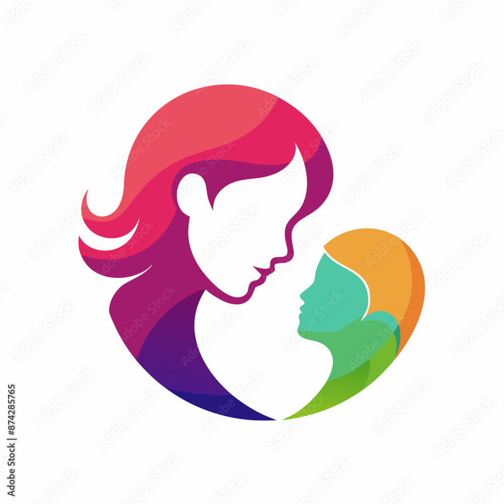 a mother and a little baby are looking at each a mother and a little baby are looking at each