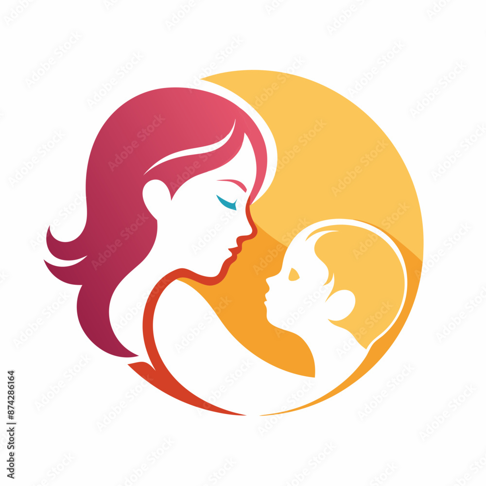 a mother and a little baby are looking at each a mother and a little baby are looking at each
