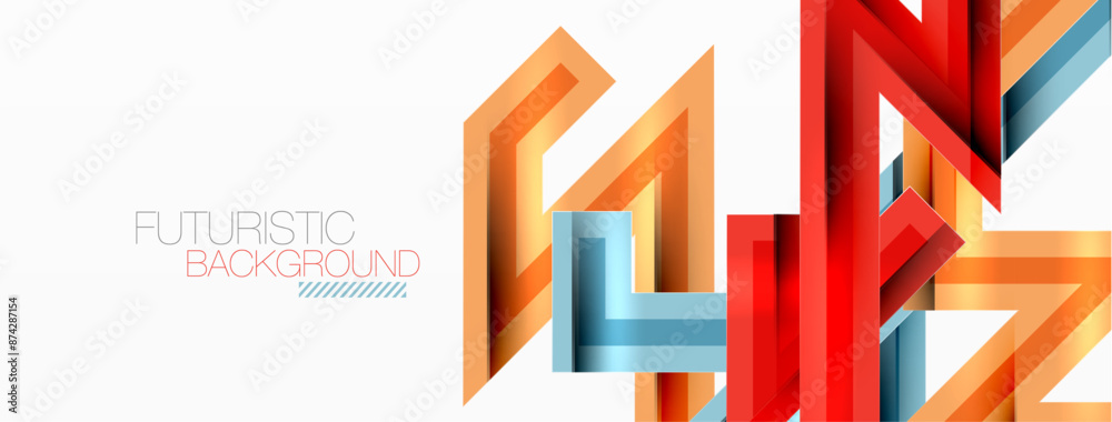 Line zig zag dynamic geometric abstract background. Colorful lines with shadow and light effects, various routes concept. Vector Illustration For Wallpaper, Banner, Background, Card Line zig zag dynamic geometric abstract background. Colorful lines with shadow and light effects, various routes concept. Vector Illustration For Wallpaper, Banner, Background, Card