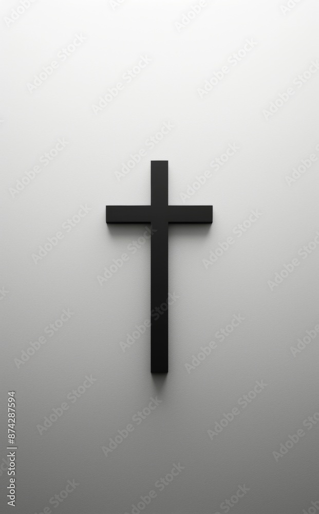 Minimalistic Black Cross on White Wall with Neutral Background, Photo Realistic
Minimalistic Black Cross on White Wall with Neutral Background, Photo Realistic