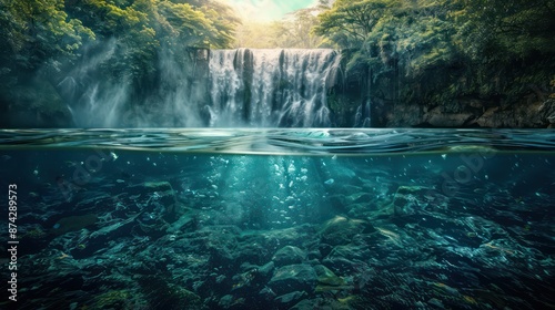 Landscape Photography: Top Half of a Waterfall bottom half underwater