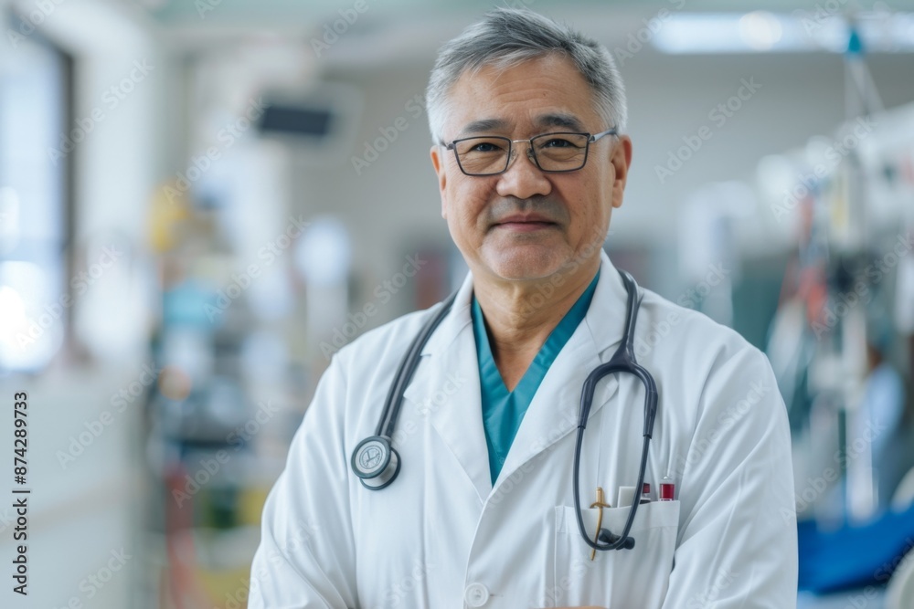 Portrait of a middle aged doctor in hospital Portrait of a middle aged doctor in hospital