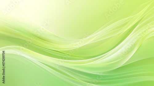 ライトグリーン色の波の抽象的な背景画像