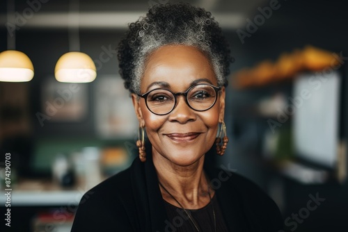 Portrait of a smiling African American businesswoman in office