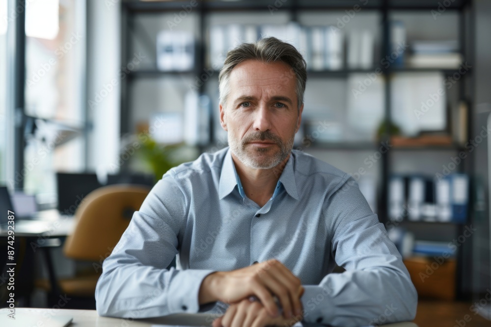 Portrait of a middle aged businessman in office Portrait of a middle aged businessman in office