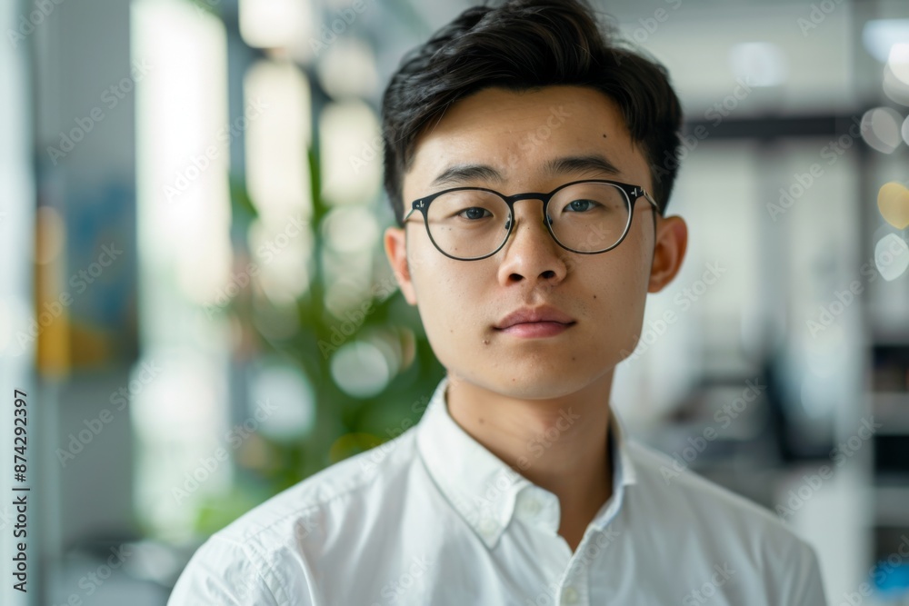 Obraz premium Portrait of a young businessman in office