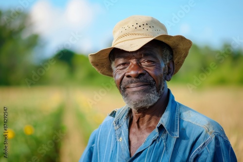 Portrait of a senior male farmer on field © CojanAI