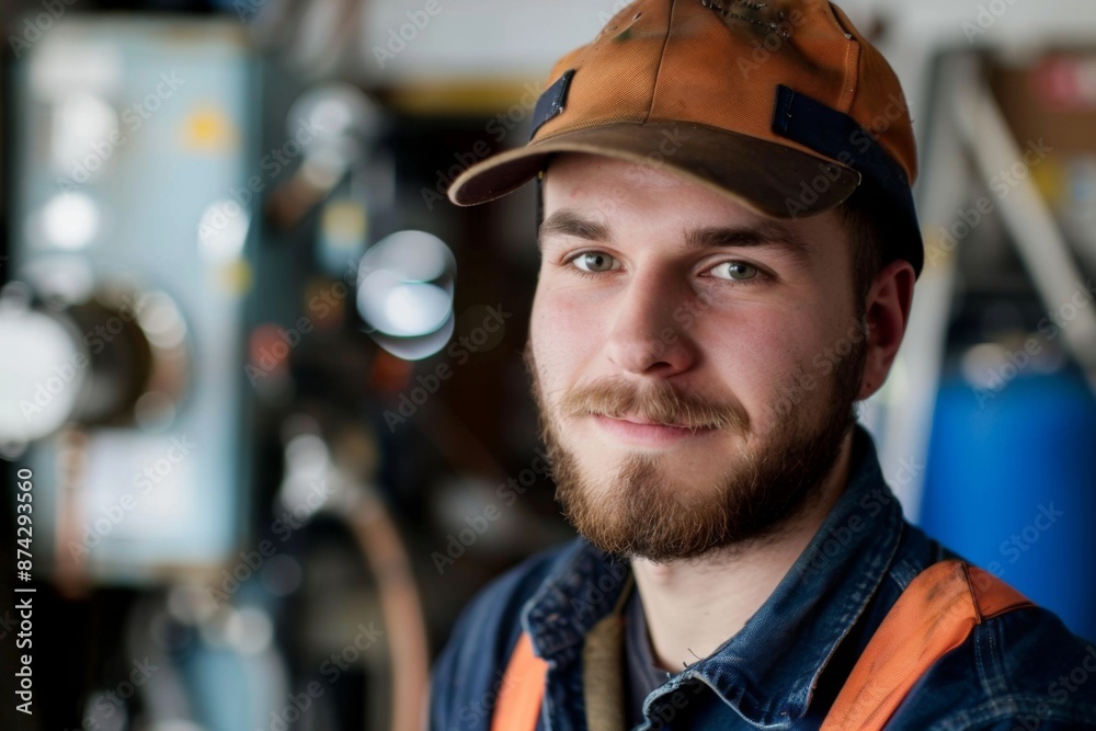 Portrait of a young male plumber Portrait of a young male plumber