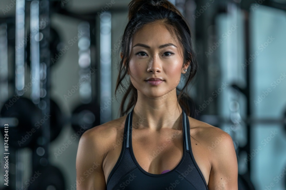 Fototapeta premium Portrait of a young female fitness trainer