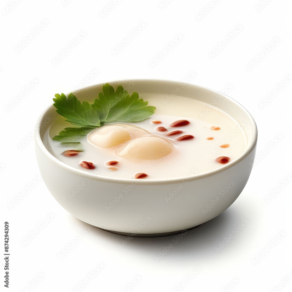 A chawanmushi japanese foods realistic isolated on white background. A chawanmushi japanese foods realistic isolated on white background.
