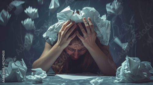 The crumpled paper of a frustrated writer.