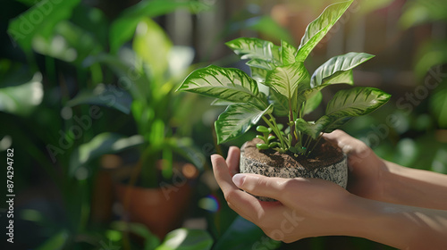 plant in hands