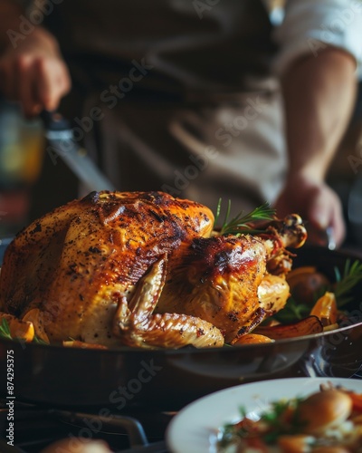 Fototapeta Naklejka Na Ścianę i Meble -  Roasted Turkey Feast