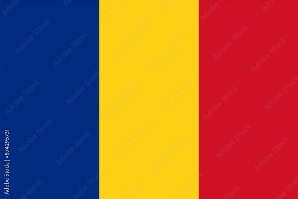The national flag of Romania is tricolor, with the vertical stripes, starting from the lance, blue, yellow and red. The national flag of Romania is tricolor, with the vertical stripes, starting from the lance, blue, yellow and red.