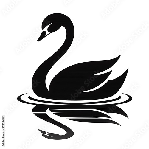 swan abstract design element silhouette
