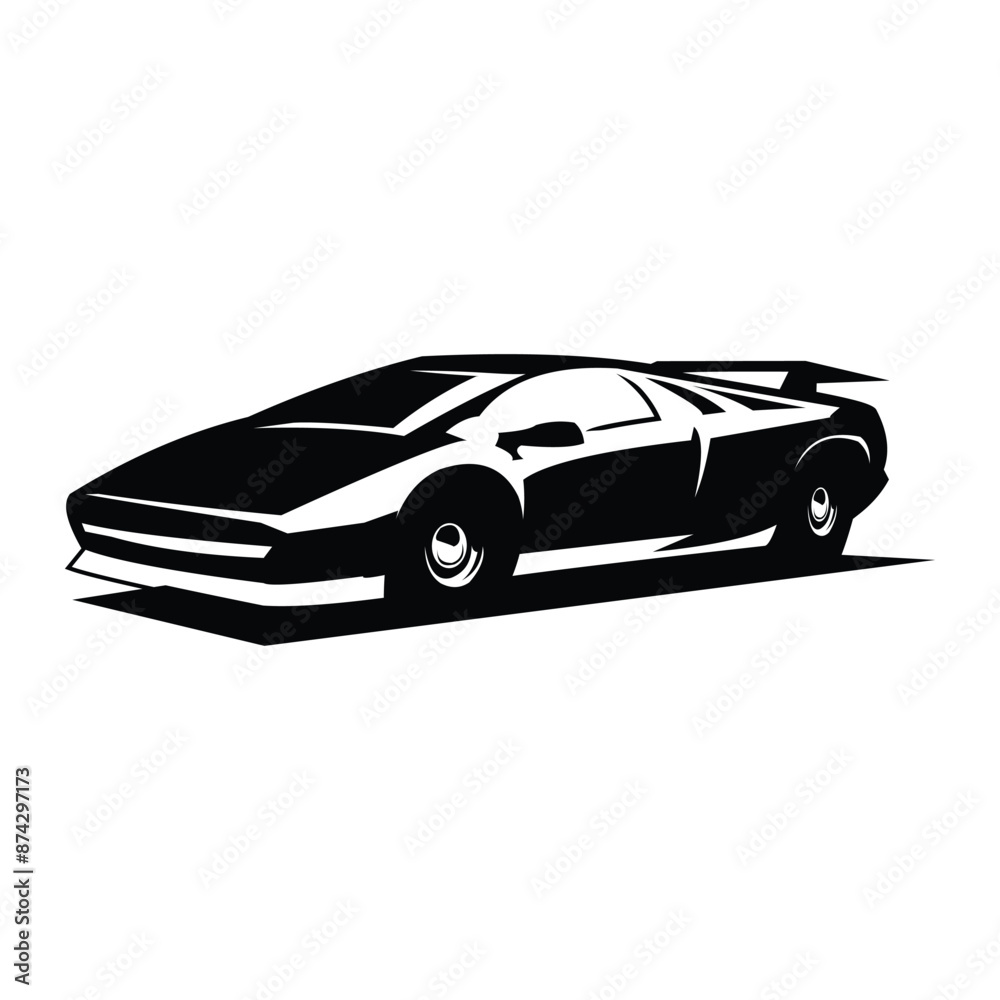 Naklejka premium 1976 Spirit of the lotus logo design. appear from the side with a silhouette. best for logo, badge, emblem, icon, sticker design.