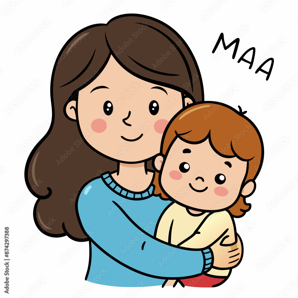 a woman with brown hair lovingly hugging a small a woman with brown hair lovingly hugging a small