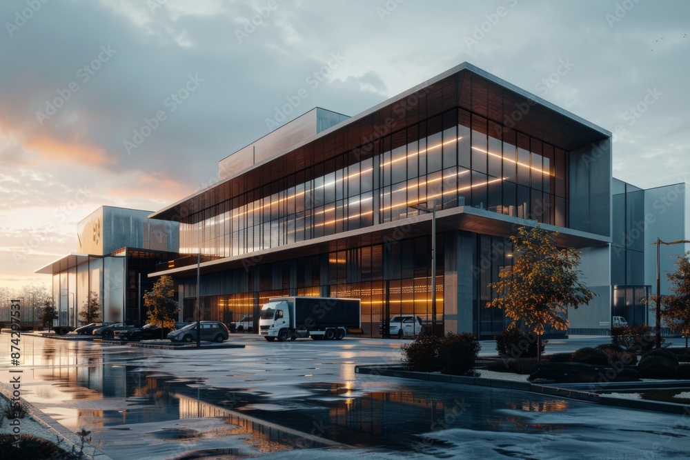 custom made wallpaper toronto digitalExterior of a modern factory