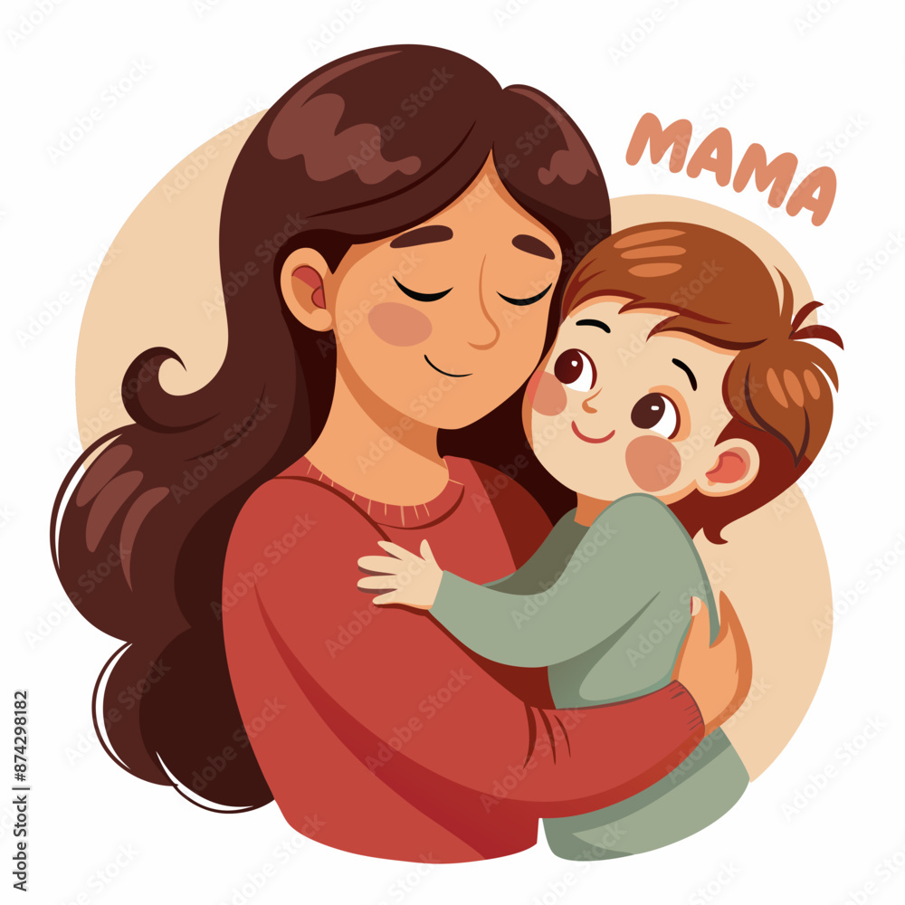 a woman with brown hair lovingly hugging a small a woman with brown hair lovingly hugging a small