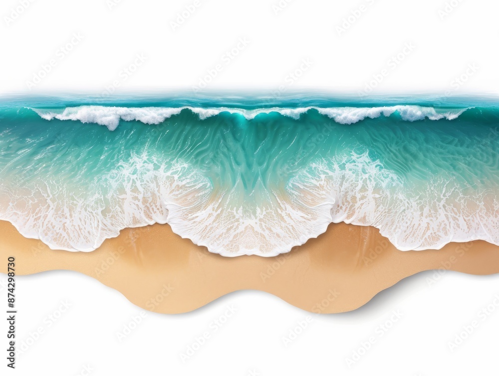 Obraz premium summer sand beach, isolated object, white background 