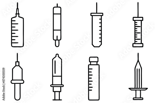 Vaccination Line Art Illustration Abstract Medical Conceptual Drawing