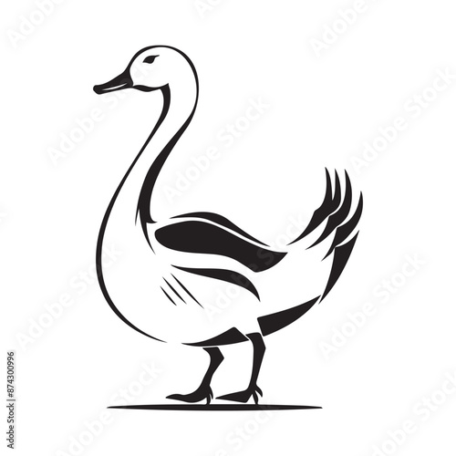 Goose Logo image vector.  illustration of a Goose on white background