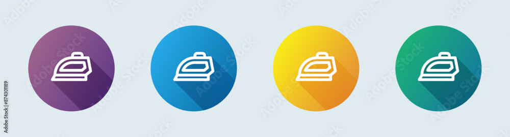 Iron clothes line icon in flat design style. Laundry signs vector illustration. Iron clothes line icon in flat design style. Laundry signs vector illustration.