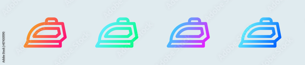 Iron clothes line icon in gradient colors. Laundry signs vector illustration. Iron clothes line icon in gradient colors. Laundry signs vector illustration.