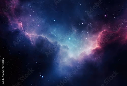Abstract space background with stars and nebula. 3d illustration. © PixStudio