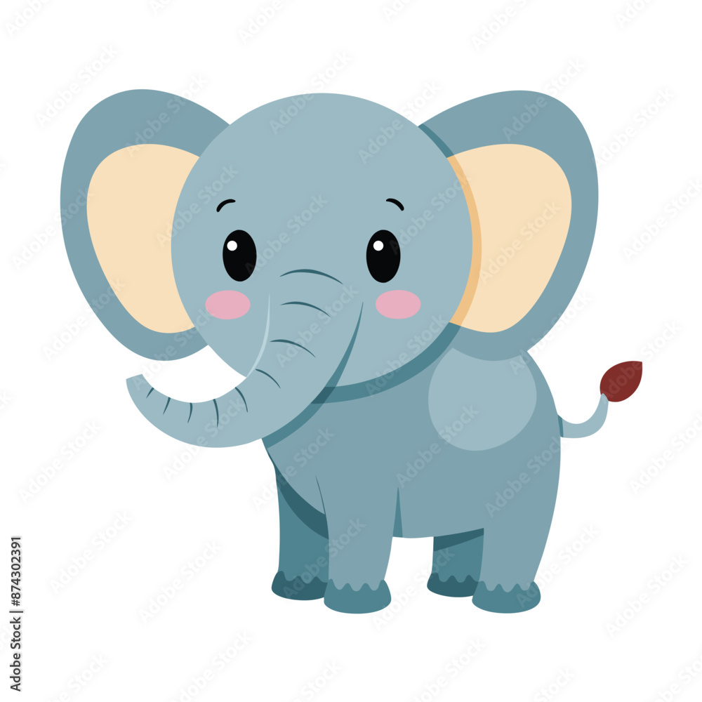 Illustration of Cute Elephant animal on white Illustration of Cute Elephant animal on white