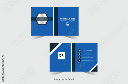 Clean modern minimal business visiting card design template....