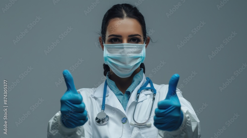The doctor with thumbs up