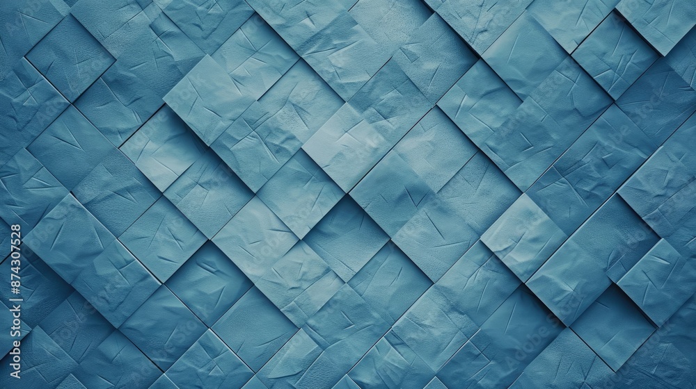 A Wall of Ocean-Colored Stone Tiles A Wall of Ocean-Colored Stone Tiles
